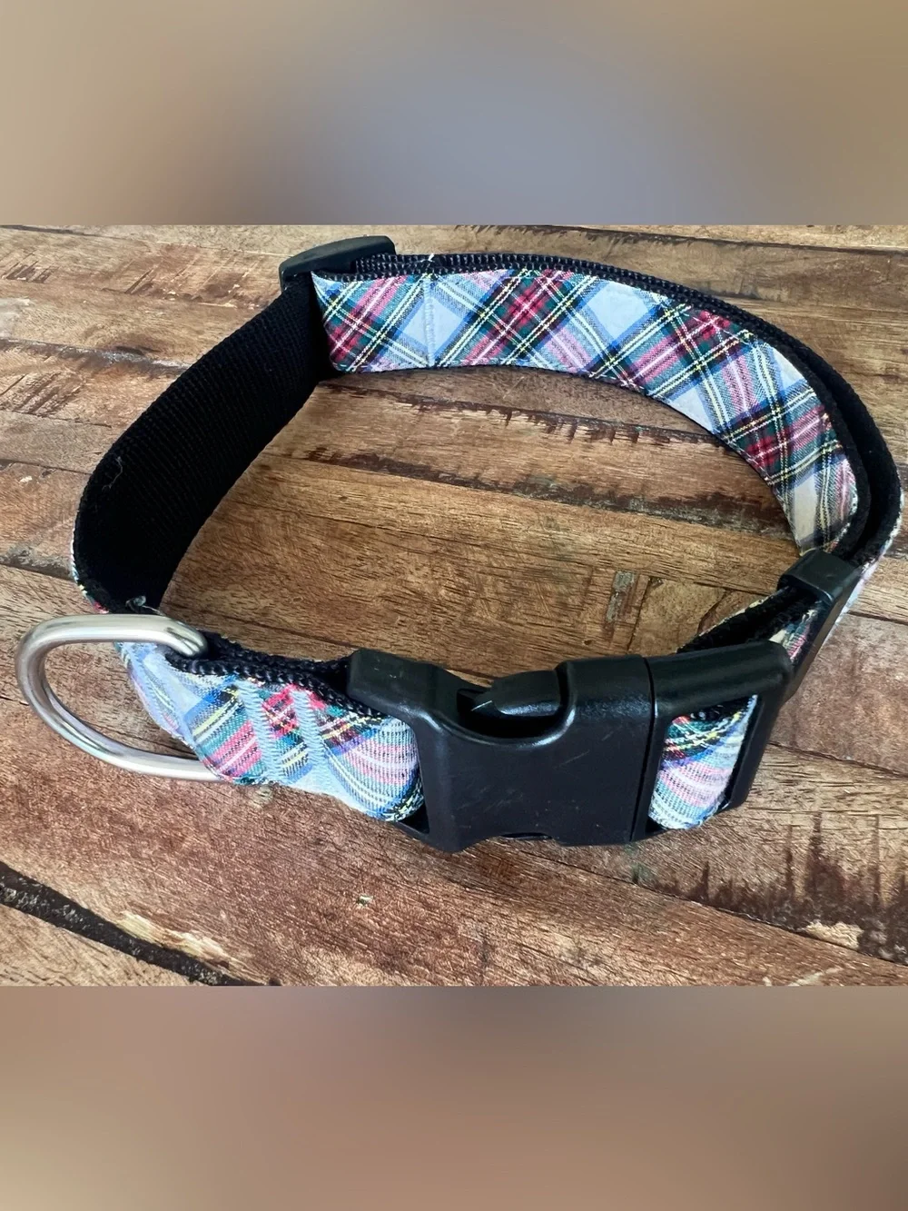 Traditional Highland Tartan Plaid Dog Collar 1.25” Wide Band Heavy Duty M-L Dogs